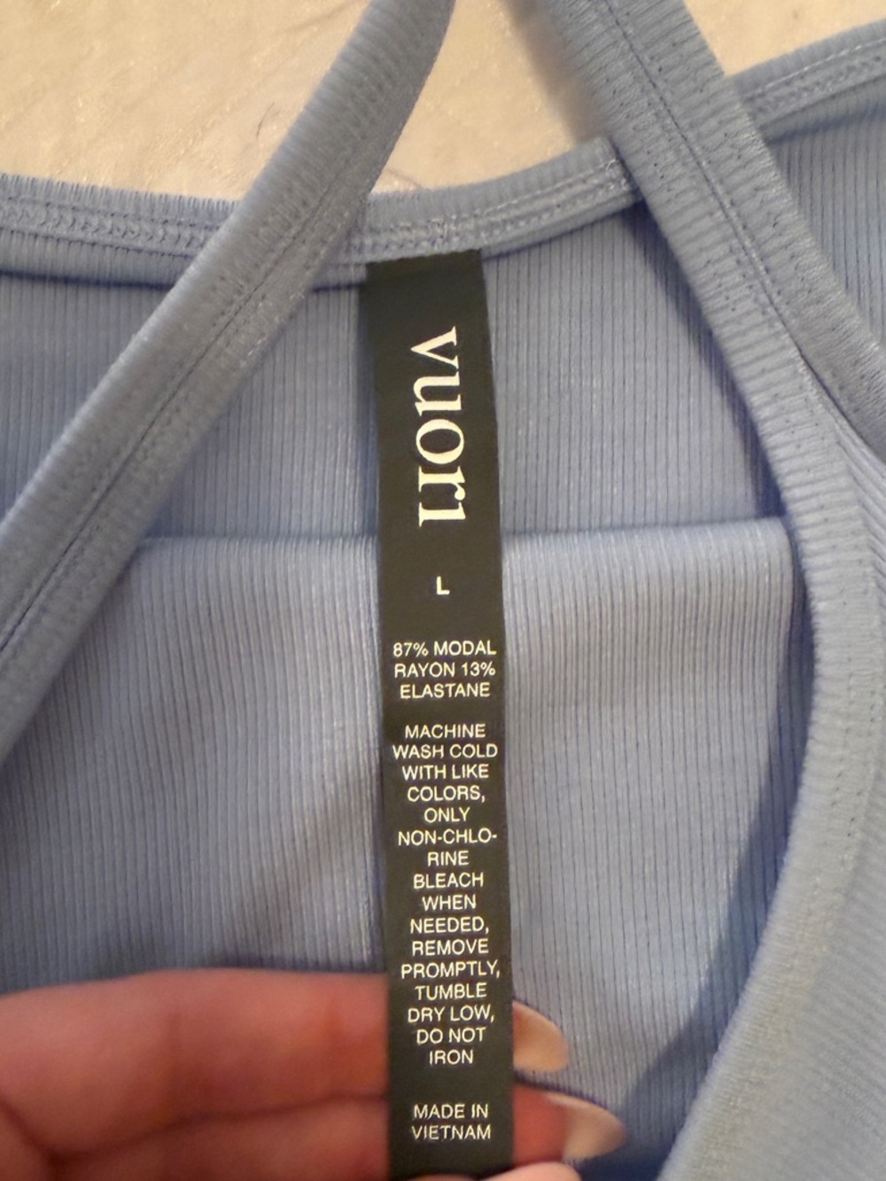Vuori Light Blue Ribbed Tank - Picture 3 of 4